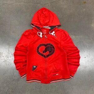 Ecko Unltd Vintage Y2K Red Zip Up Hoodie Womens Small‎